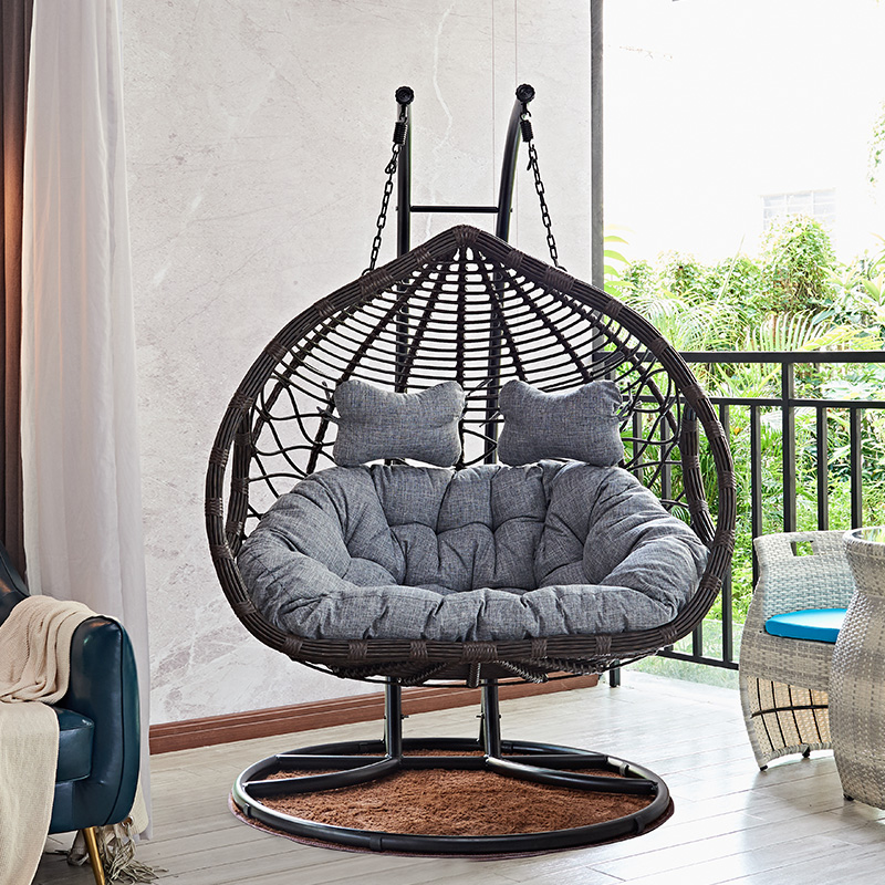 Double hanging basket rattan chair Hanging chair Household hanging bed Indoor Bird's nest Balcony Swing Courtyard Outdoor net red cradle chair