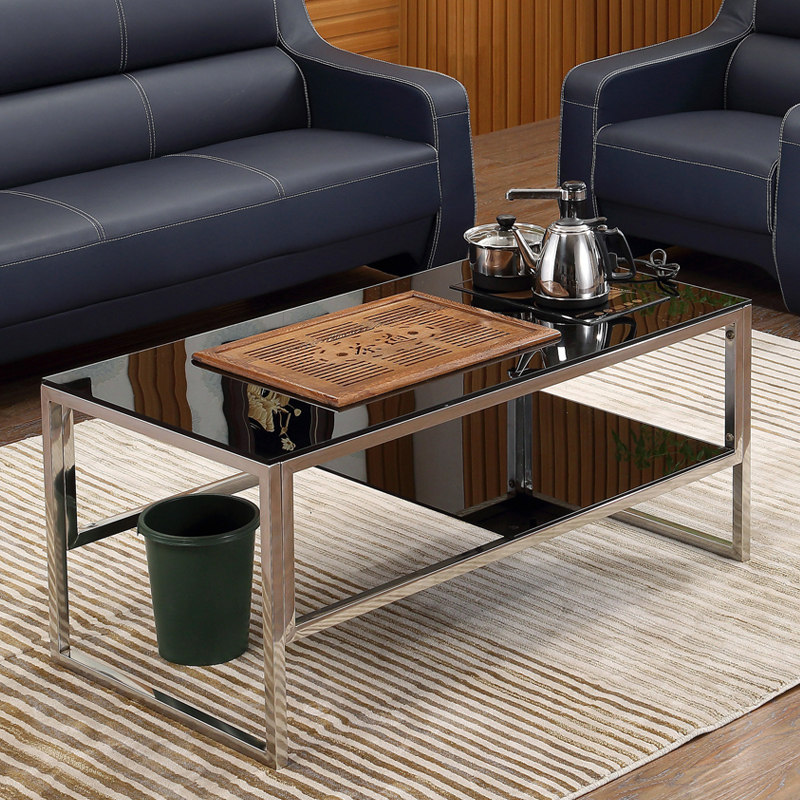 Lanke Kung Fu coffee table automatic water supply tea table office tempered glass stainless steel smart tea table creative tea