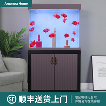 In the cylinder without pipe fittings ultra-white glass filter living room fish tank tropical fish household lazy water free water aquarium