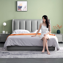 Light - luxury modern minimal master bed new 1 8m double bed with 1 5m single bed