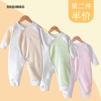  Pure cotton newborn baby clothes summer climbing clothes thin 0-3 newborn 6 one-piece baby spring and autumn harem climbing clothes