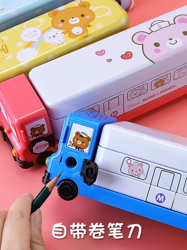 Детский милый мультяшный пенал для школьников, металлические универсальные канцтовары для первого класса для детского сада для мальчиков и девочек, 1-3 года