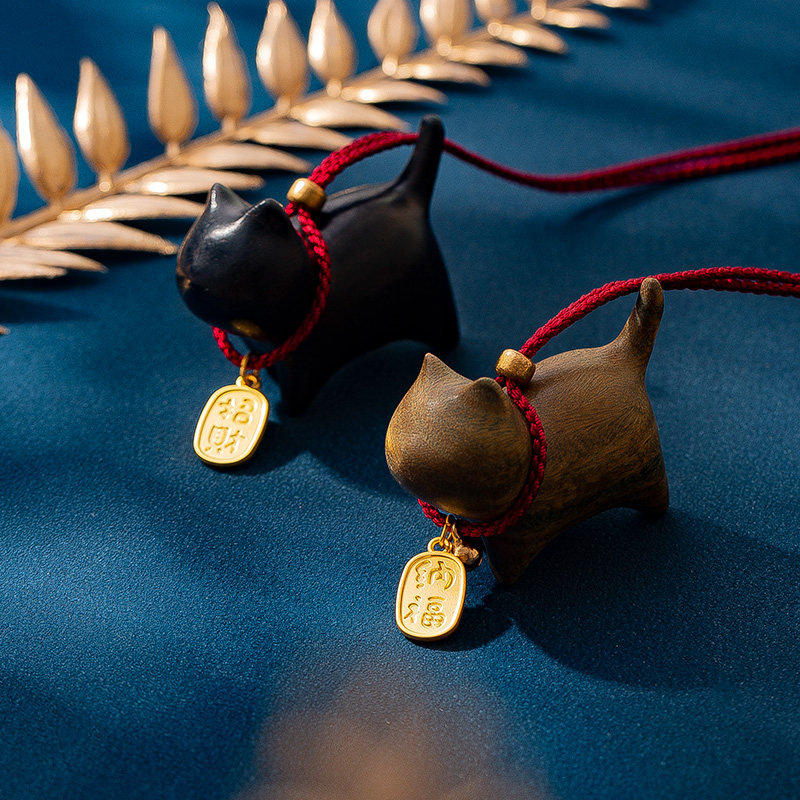 Recruit cat sandwood meow car rear mirror hanging piece cute small fresh car with pendant men and women creative hanging