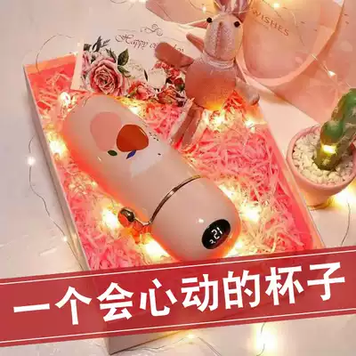 Thermos Cup ladies 316 stainless steel smart water cup simple creative personality trend exquisite Net red cute cute