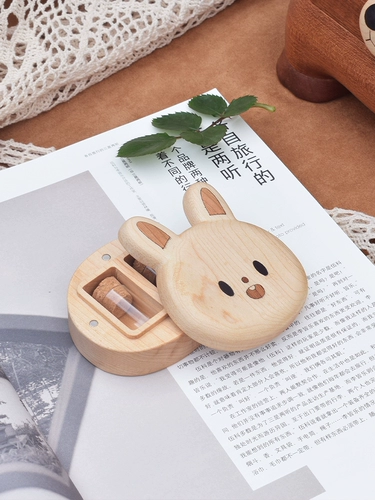 Кролик, коробка для хранения из натурального дерева, памятная подарочная коробка