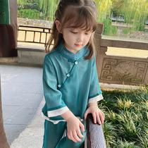 Ancient costume girls Hanfu Spring and Autumn Children Tang Clothing Autumn Pants Ancient Style Super Fairy Chinese Style Childrens Clothing National Style Set