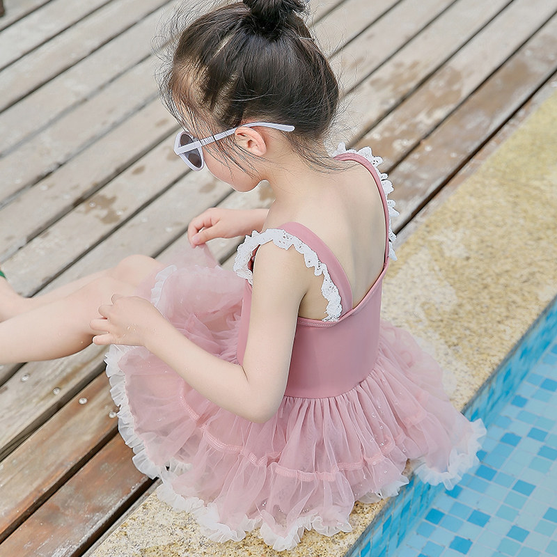 Girls swimsuit children girls fashionable princess 3 years old 4 children baby one-piece swimsuit 2024 new swimsuit summer
