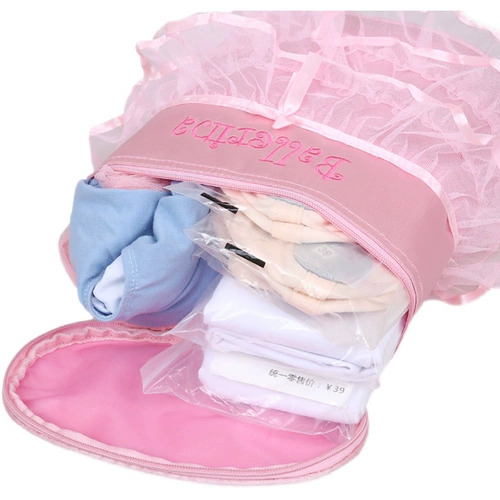 Красивая девочка танцевальная сумка кружевные пограничные плечи Дети танцующие сумки балет рюкзак рюкзак латинский танец сумка