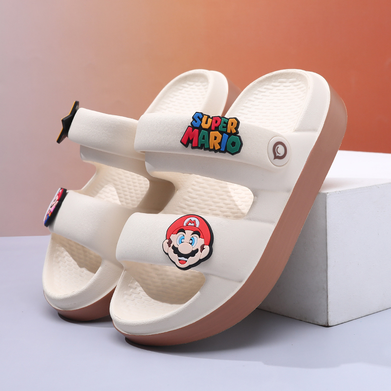 Children's Slippers, Boys' Sandals, Girls' Summer New Mario Non-Slip Sandals for Older Kids and Toddlers, Outdoor Beach Shoes for Boys