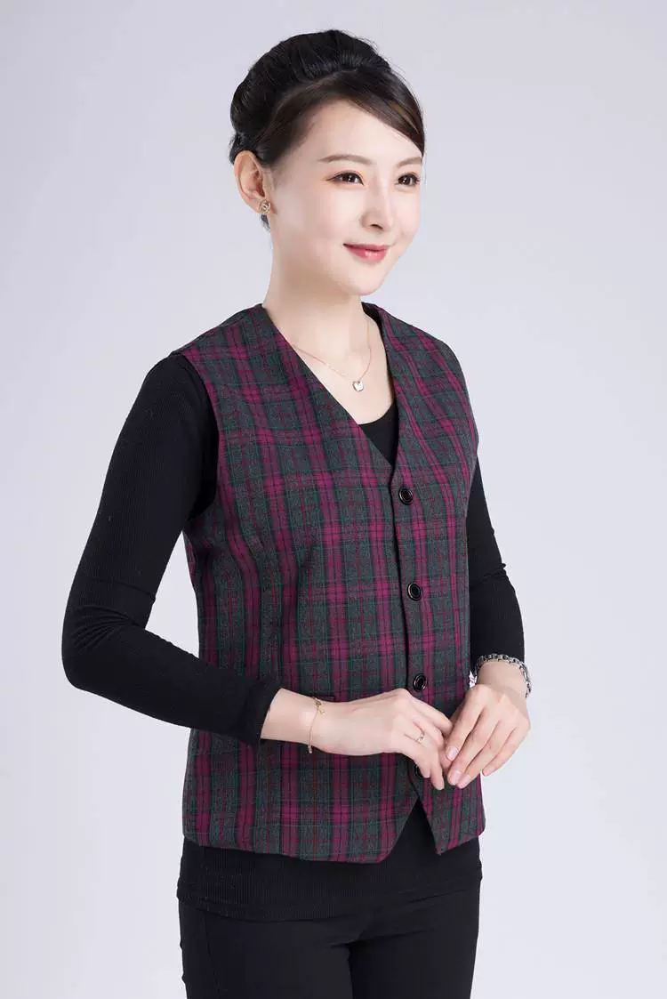 Mùa xuân và mùa thu phụ nữ trung niên và người già vest vest vest nữ cộng với size thon vừa vặn bên trong và bên ngoài mặc áo mẹ không tay nóng bán - Áo vest