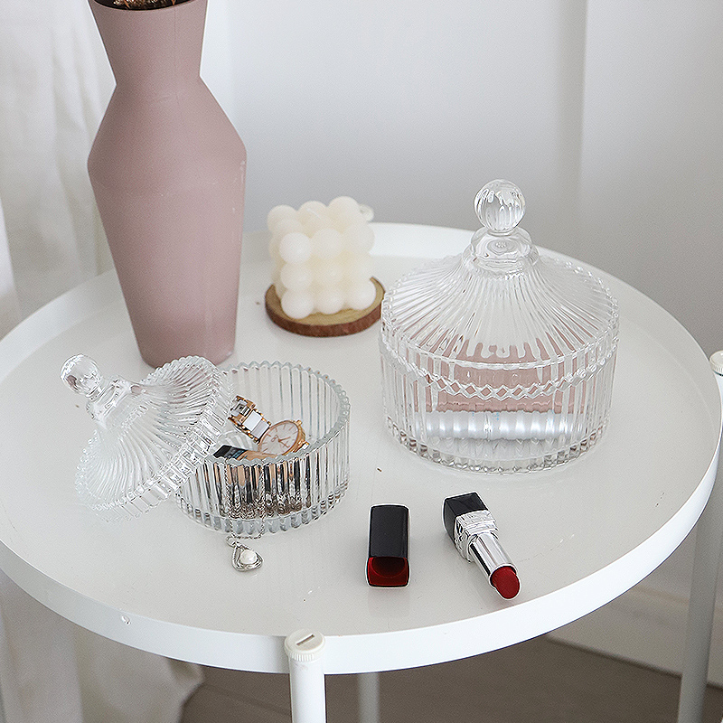 South Korea S Glass Square Sugar Jars Mongolia Bag Cosmetics Containing Candy Jar Nordic Wind Room Decorated Box-Taobao