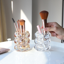 South Korea Ins Wind Creativity Glass Pen Holder Small Crowd Decoration Makeup Brush Barrel Eyebrow Pencil Cylinder Girl Cute Desktop Collection