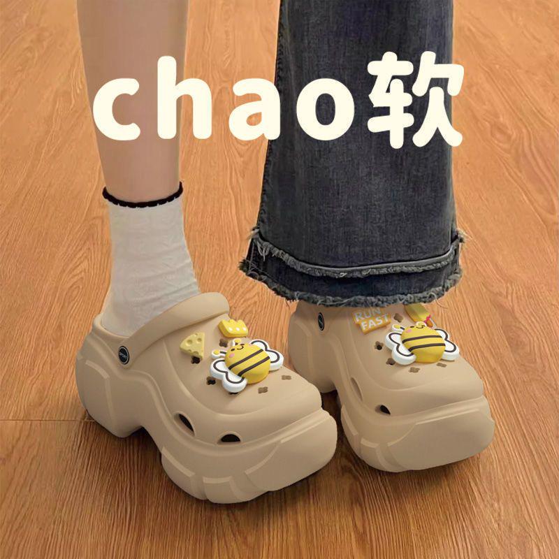 Small Size Women's Shoes, Summer Thick-Soled Height-Increasing Sandals, 2026 New Style, Short Platform Clogs, Size 34 for Outdoor Wear, Size 33 High-Heeled Slippers