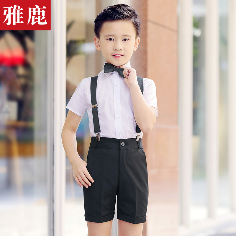 Yalu small flower girl dress children's piano performance holding baby bag pants male host clothing boy performance suit summer