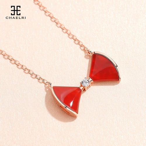 Юбка с бантиком из жемчуга, ожерелье, золотая цепочка, серебро 925 пробы, розовое золото