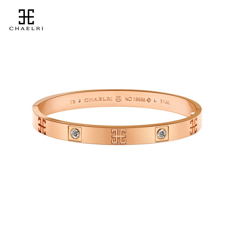 Lambille lovers men and women's bracelet women titanium steel plated 18K rose gold color gold tide brand hand jewelry net red gift