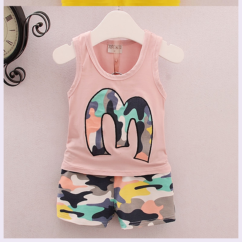 . Boys vest bộ bộ bé mùa hè không tay quần short hai mảnh 0-1-2-3-4 tuổi cartoon áo khoác.