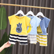 . Childrens Summer Outfit 2020 Summer New Boy bé ngắn tay áo hai mảnh Set 0-1-2-3-4.