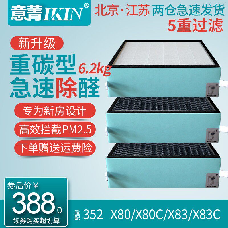 Italian cyanine (IKIN) adaptation 352 air purifier filter screen X80 X80CX83 High efficiency filter element defogging
