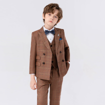 Boys suits autumn new childrens host flower girl dress handsome middle-aged and older childrens piano performance clothes