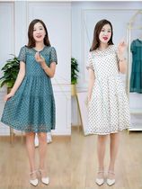 2019 black silver South Korean station Summer new round necklace with small engraved sleeves Pot point display slim fashion Chaulian dress