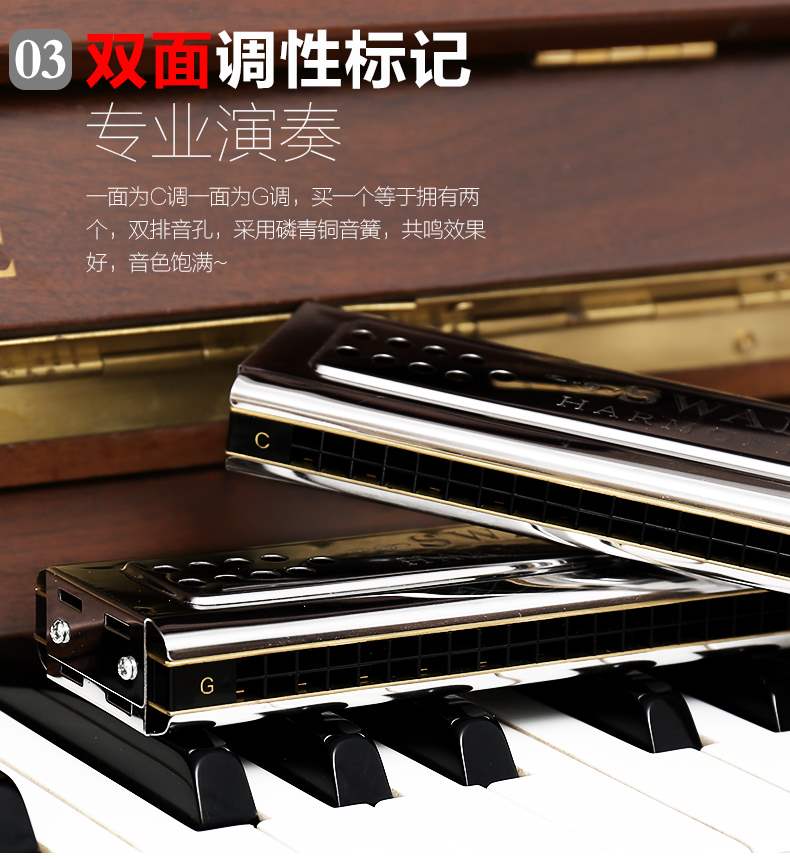Chính hãng Swan 24 lỗ đôi kèn đôi hai giai điệu Người lớn nâng cao C giai điệu G trẻ em mới bắt đầu Chuyên nghiệp chơi nhạc cụ - Nhạc cụ phương Tây đàn phong cầm