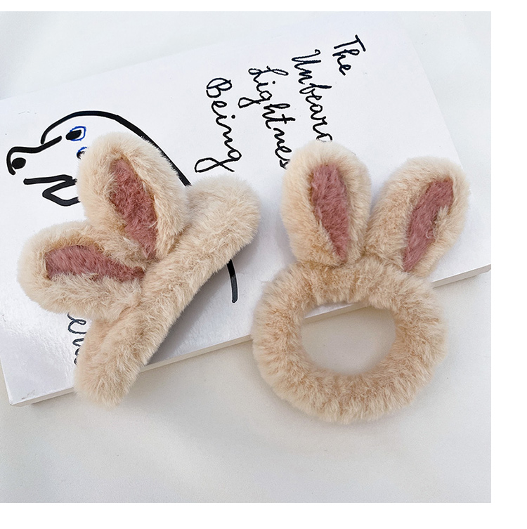 Cute Bunny Ears Plush Handmade Hair Clip Hair Tie 1 Piece8