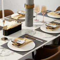 He Ting Placemat American light luxury steak mat Western tableware Insulation table mat Nordic ins wind school cloth mat
