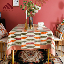 Table Cloth Nordic Style Minimalist Modern Western Dining Cloth Home Rectangular Light Lavish Style Upscale Web Red Terrace Fabric