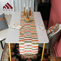 And family table Flag modern minimalist light extravagant orange European style upscale tea table Decorative Cloth strip TV cabinet Gaib