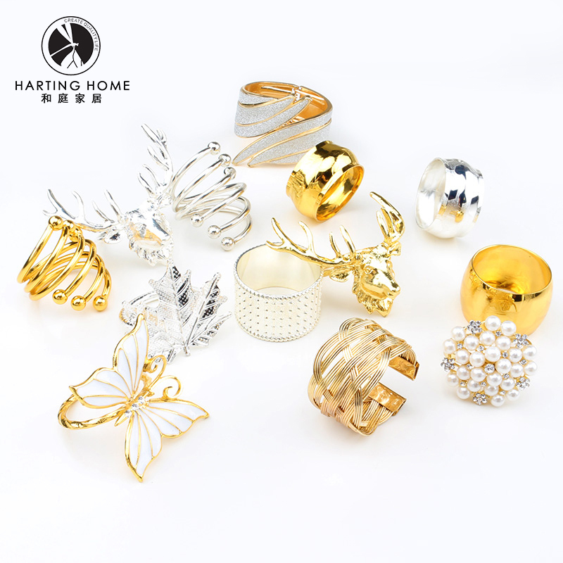 High-End Hotel Luxury Napkin Rings, Napkin Holders, Table Napkin Rings, Napkin Sets for Western Dining