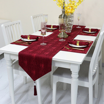 Wedding table flag Nordic simple coffee table Shoe cabinet cloth cover towel Christmas Red Wedding light luxury festive New Year table cloth
