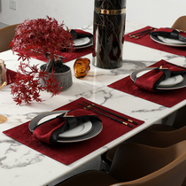American Placemat Christmas Decoration mat Light luxury ins wind Nordic Western cloth Red Insulation mat Model room table mat