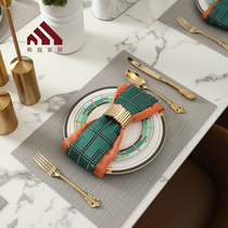 And bench-like upscale luxury dining table cushion leather with dining cushion anti-burn cushion plate cushion waterproof and anti-oil lunchtime cushion