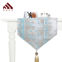 Table flag Modern simple blue small fresh Nordic style ins table decoration cloth Light luxury new Chinese tea table cover cloth