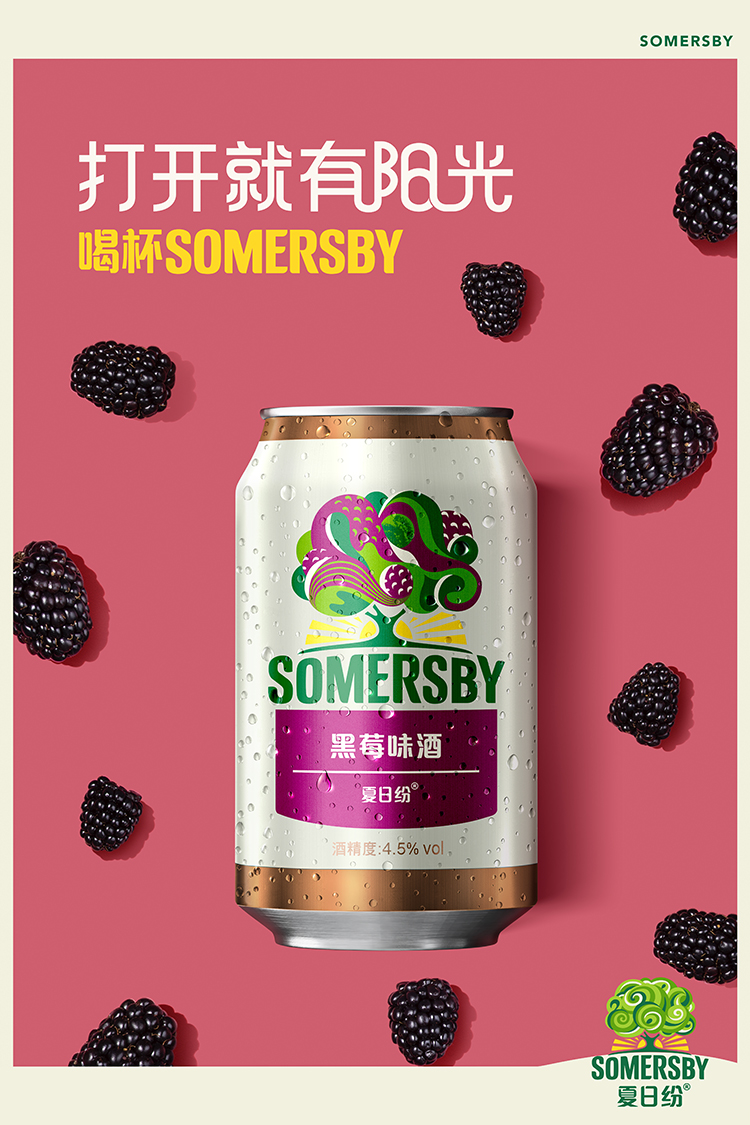 Carlsberg 嘉士伯 Somersby 夏日纷 黑莓味果酒 330mL*4罐 双重优惠折后￥21.6包邮 88VIP会员还可95折