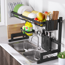 Telescopic Kitchen Shelve Sink Drain rack Airing Bowls Rack Bowls Chopsticks Dishes Home Supplies Large Full Bowl of Dish Storage Racks