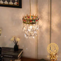 Dizan French-Style Bedside Pendant Lamp Designer Vintage Bedroom Small Pendant Lamp High-End Retro Hallway Lamp Foyer Lamp