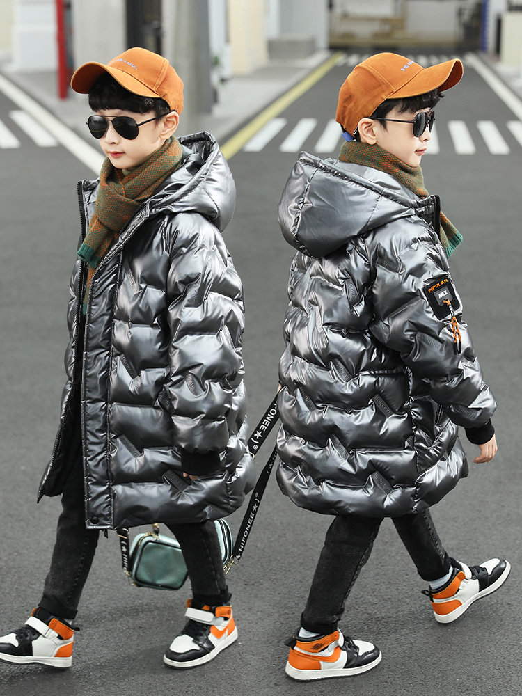 Boys' winter cotton clothing 2020 new wash-free down cotton clothing bright-faced children's foreign school children thickened coat tide