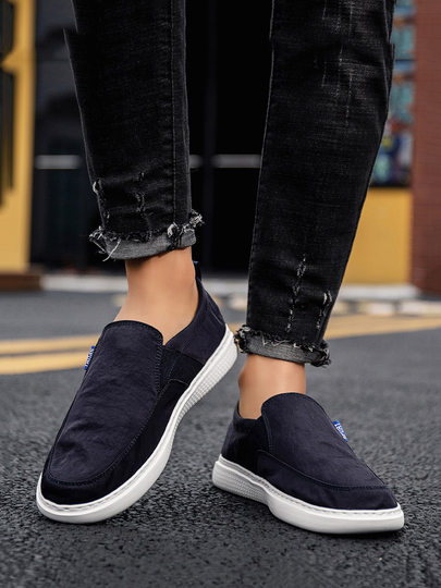 Summer umbrella cloth shoes for men, ice silk slip-on, quick-drying, breathable, ultra-light, trendy, soft-soled casual men's shoes, summer style