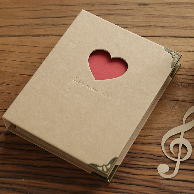 Bouywood Pages of Love Page retro diy manual memorial collection Baby couple travel love paste album family edition gift to girlfriend boyfriend teacher female teacher female teacher Day