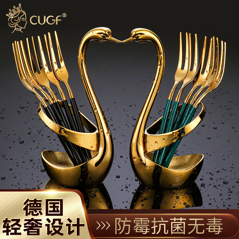 Germany CUGF 304 stainless steel fruit fork Nordic cute dessert fork small luxury set cake fork creative
