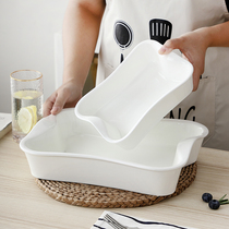 Japanese white ceramic fresh box Fresh bowl Fresh plate Baking bowl Baking plate Food ceramic fresh box large capacity