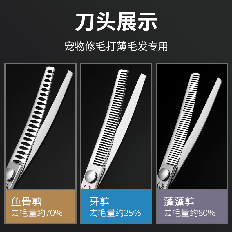 精致毛发护理利器：刃鸟宠物剪刀套装打造爱宠专属造型