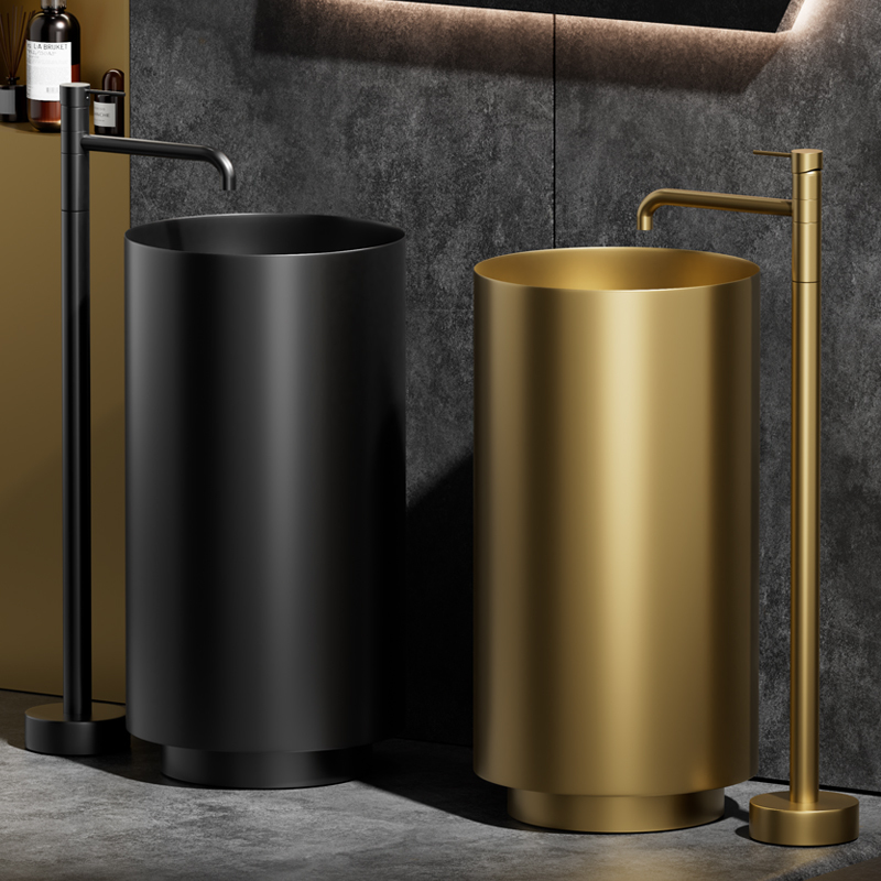 All-Copper Floor-Standing Bathtub Faucet, Edge-Mounted Special Vertical Hotel Hot and Cold Shower Set Faucet Column Basin All-Copper Floor-Standing Bathtub Faucet, Edge-Mounted Special Vertical Hotel Hot and Cold Shower Set Faucet Column Basin