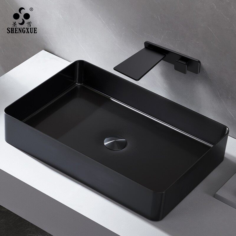 304 stainless steel table basin washbasin single basin black art washbasin basin square bathroom hotel KTV