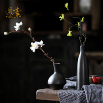 Modern living room flower Ware ceramic black dried flower arrangement hydroponic small vase tea room ornaments tea ceremony zero match