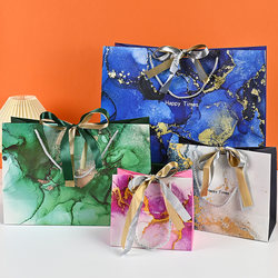 ins Style Gift Bags, Tote Bags, High-End Pink, Blue-Green Packaging Bags, Holiday Gift Bags, Wedding Candy Paper Bags, Large Size