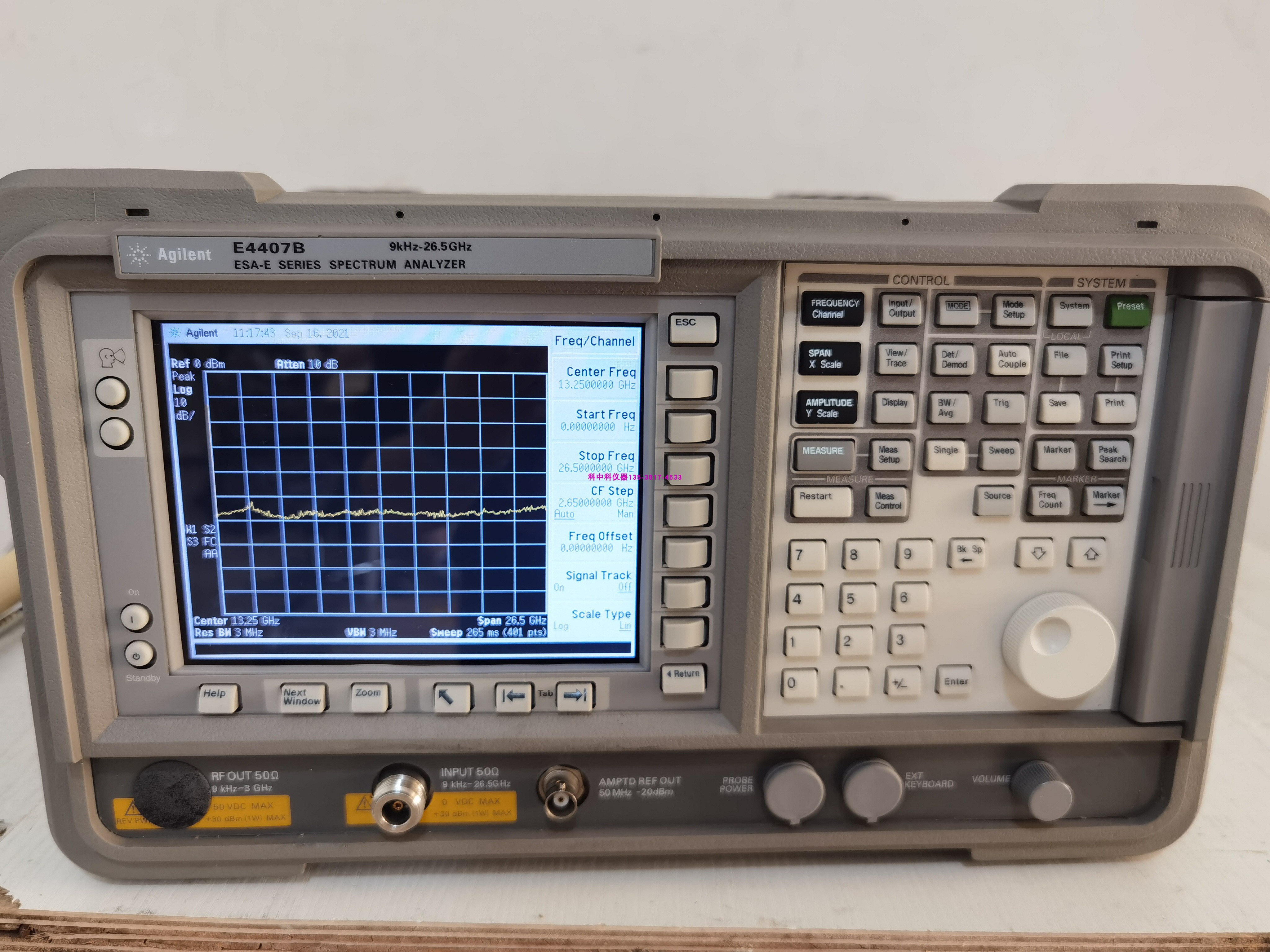 Recycling - Acquisition of Agilent E4407B E4407B Agilent 26 5G Spectrum Analyzer