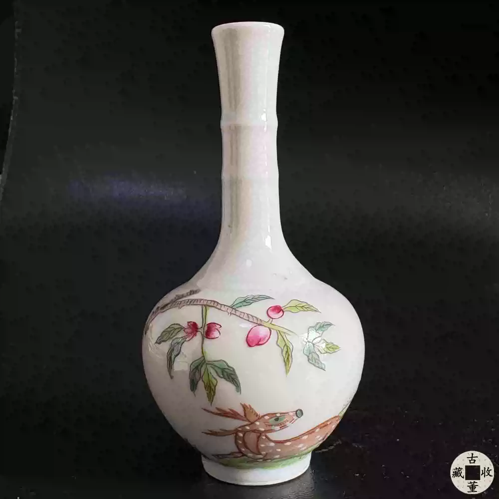 大清康熙年制棒槌瓶五彩人物故事瓷瓶清代古董瓷器收藏品-Taobao-Tmall